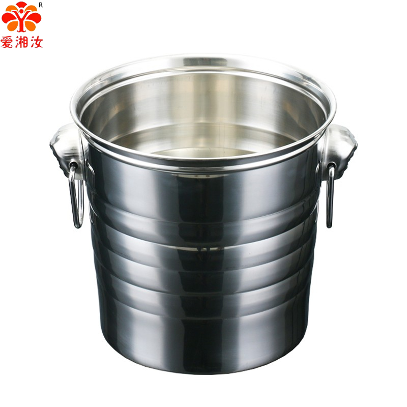 Ice Bucket Silver - Aixiangru Paslanmaz Çelik Buz Kovası 3L/5L/7L