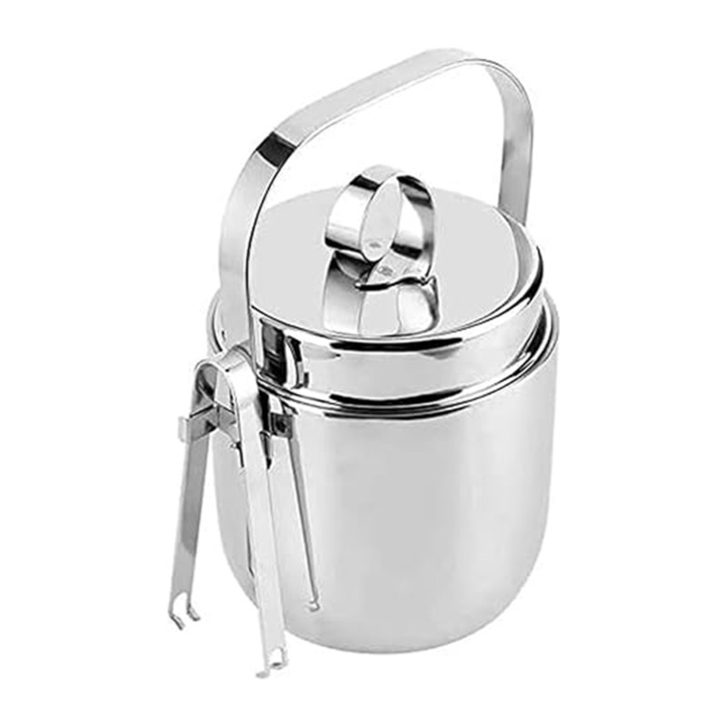 Ice Bucket Silver - ABRE-Buz Kovası Paslanmaz Çelikten Çift Duvarlı