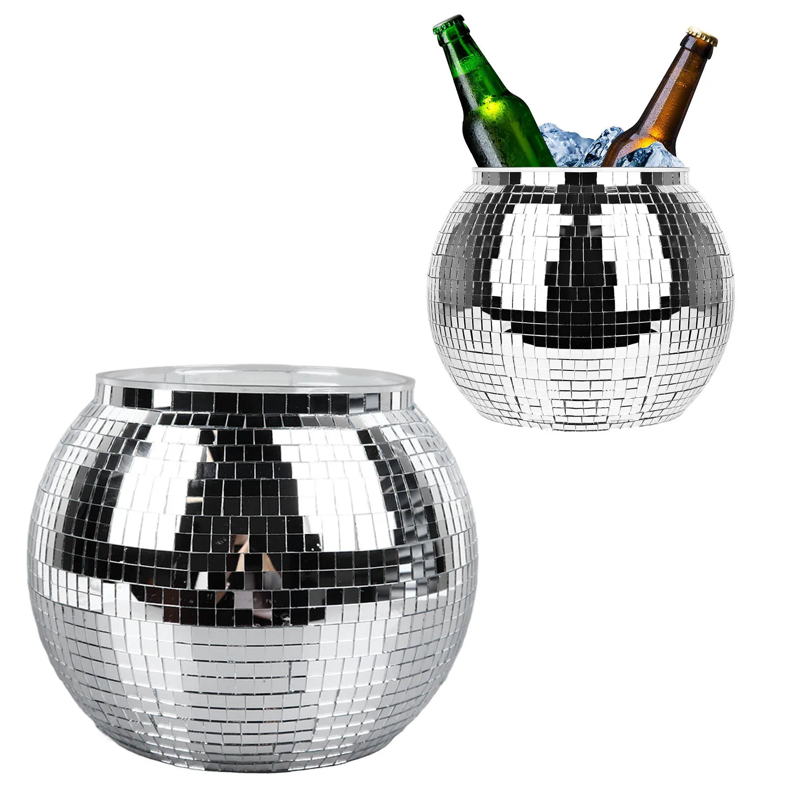 Ice Bucket Silver - Disko Topu Buz Kovası Plastik Büyük