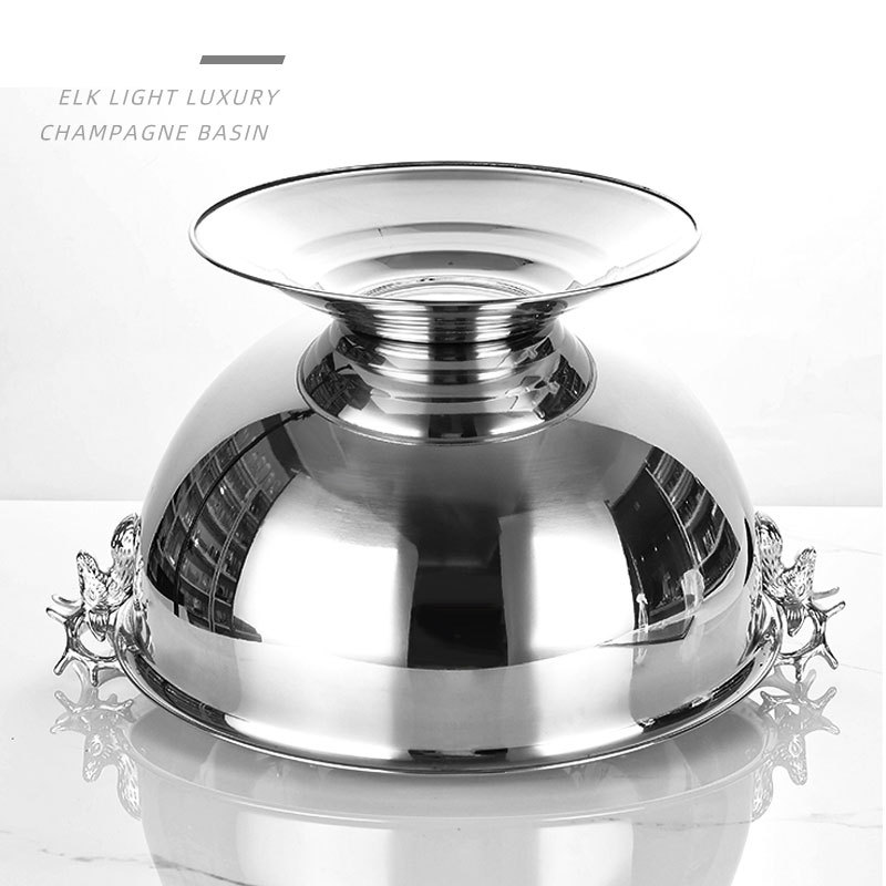 Ice Bucket Silver - Yaratıcı Paslanmaz Çelik Geyik Kafası Tasarım