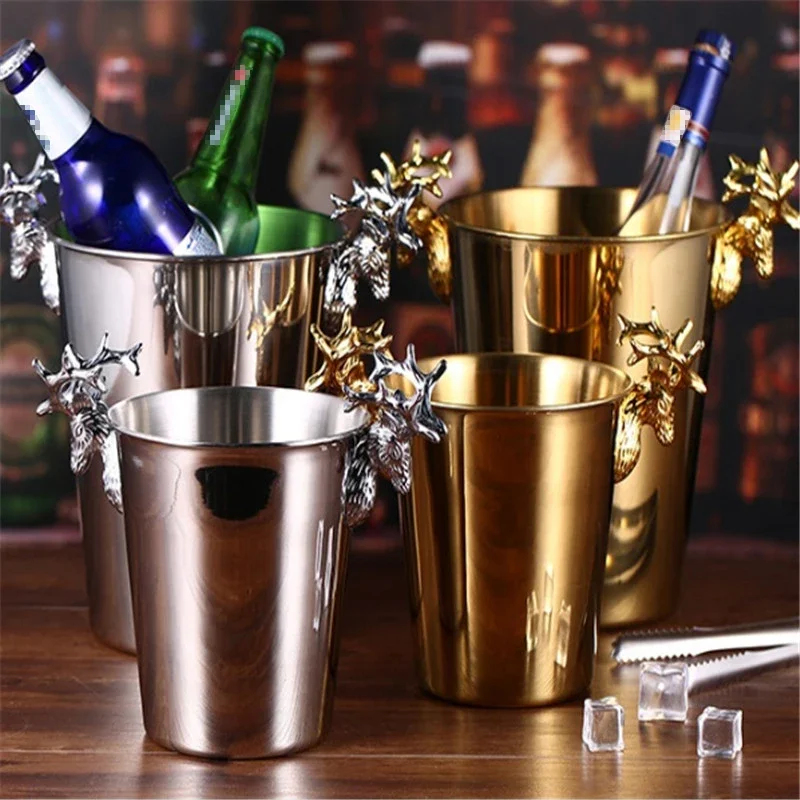 Ice Bucket Silver - Avrupa Şampanya Rafı Paslanmaz Çelik Kova