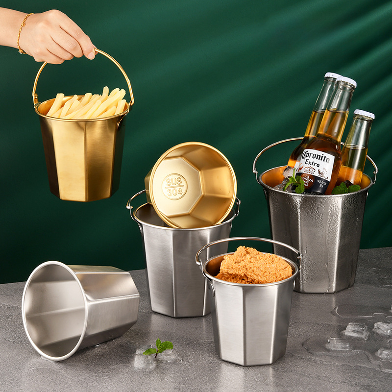 Ice Bucket Silver - 304 Paslanmaz Çelik Mini Buz Kovası