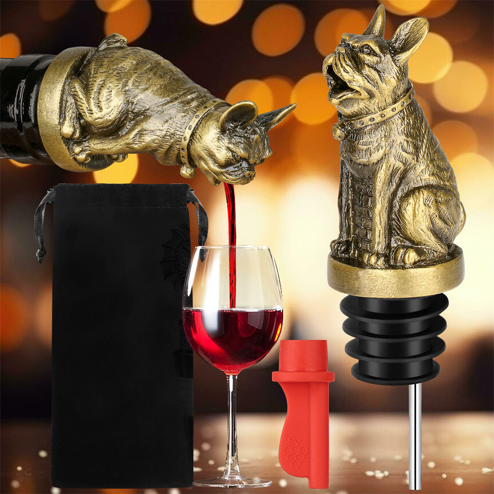 Wine Stopper Vacuum - Sevimli Fransız Bulldog Şarap Pouer şişe