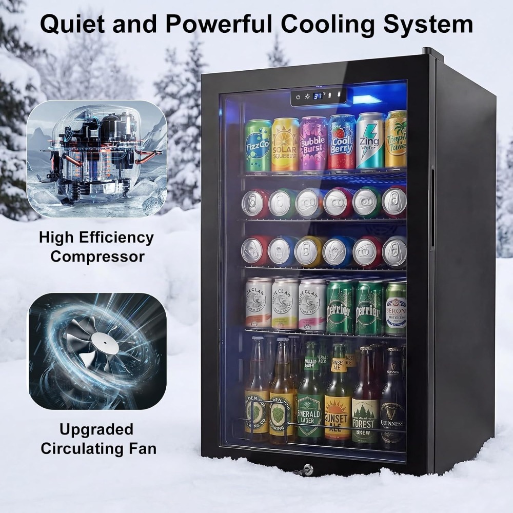 Wine Beer Fridge Small - 20 İnç Mini İçecek Buzdolabı, 130