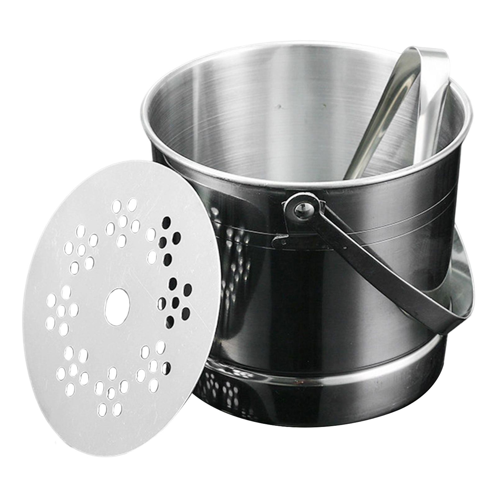 Ice Bucket Silver - Buz klipsi ile 1L paslanmaz çelik