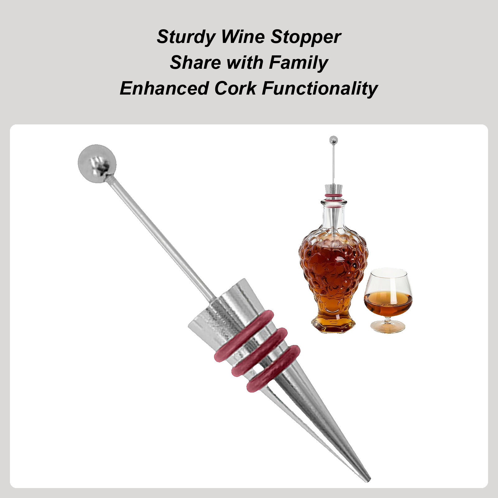 Wine Stopper Vacuum - Şarap Stoper Alaşım Silikon Yeniden Kullanılabilir