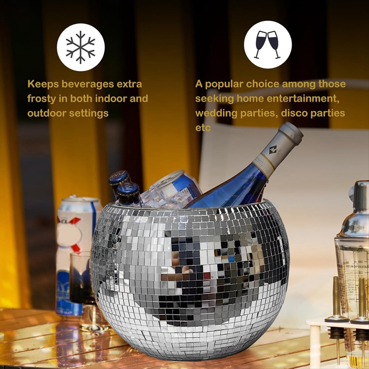 KSOL 10 İnç Disko Topu Buz Kov - Ice Bucket Silver incelemesi ve fiyatı